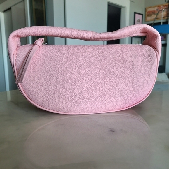 BY FAR Cush Flat Grain Leather Bag, Pink, NWT - Picture 8 of 16